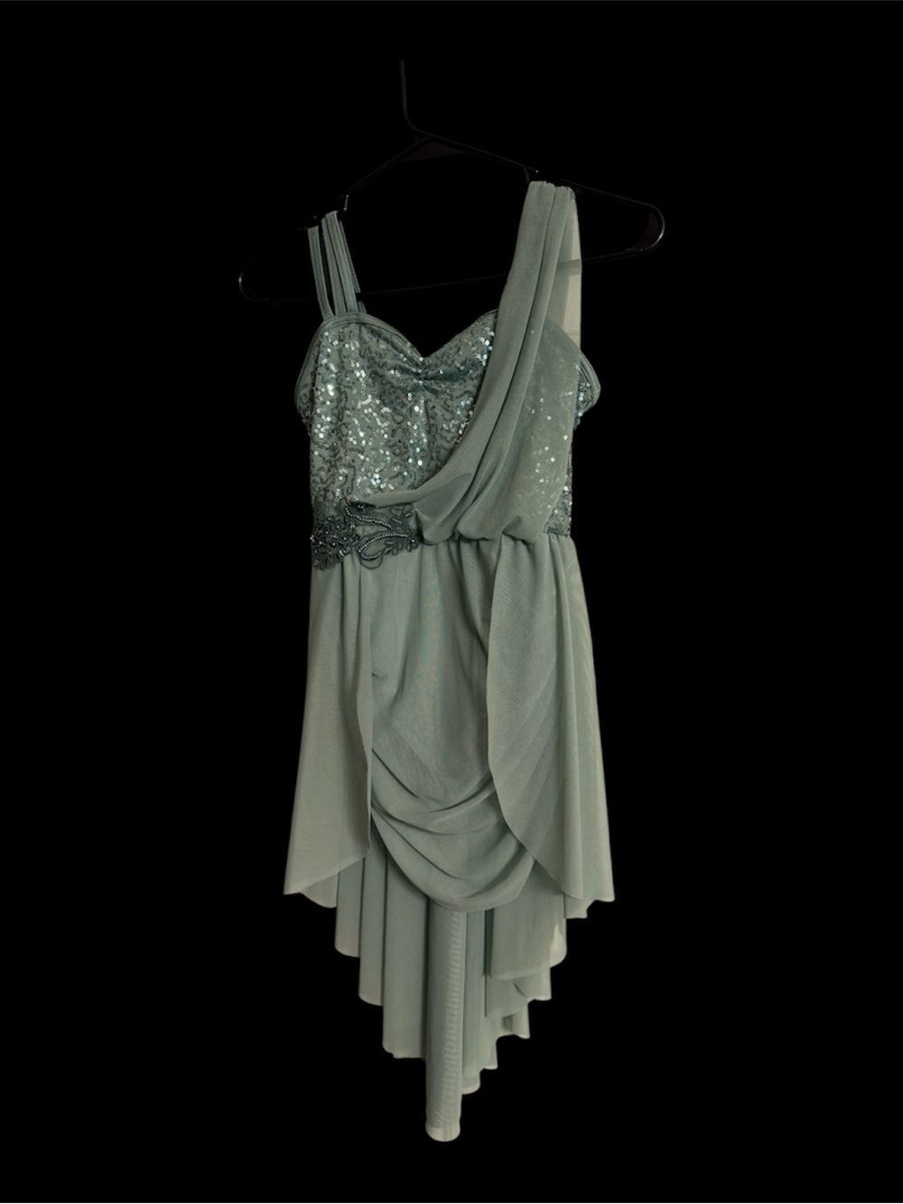 Weissman Sage Green Sequined Dance Costume Children’s M